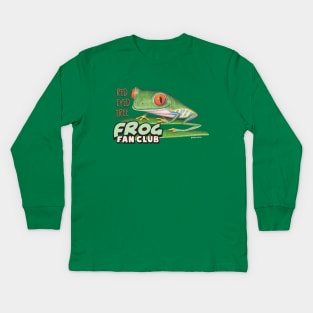 adorable and cute ready to hop green  Red Eyed Tree Frog Kids Long Sleeve T-Shirt